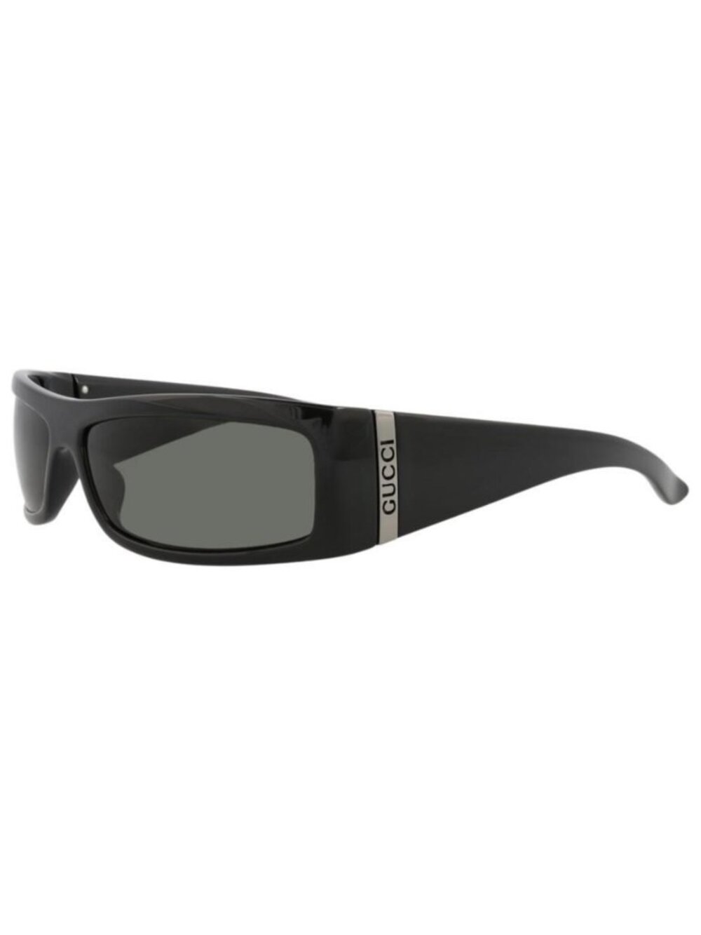 New Gucci Mens Shield/Wrap Black Black Grey Fashion Designer Sunglasses